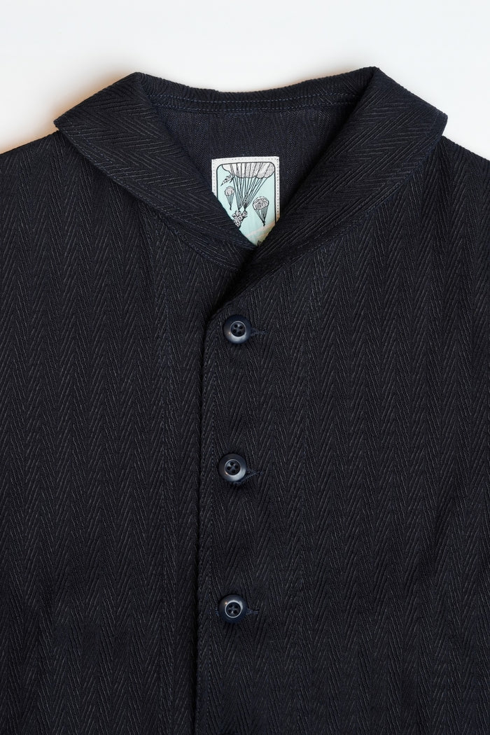 SHAWL COLLAR JACKET - KUROKI INDIGO HBT