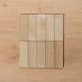 Sicily Beige Gloss Cushioned Edge Porcelain Tile 50x150mm Straight Pattern - The Blue Space