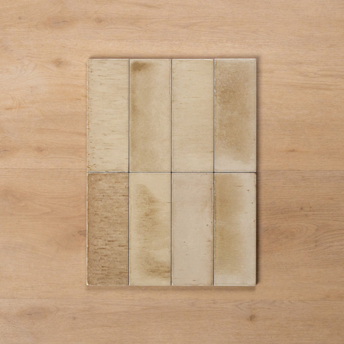 Pattern no Hand Sicily Beige Gloss Bejmat Cushioned Edge Porcelain Tile 75x200mm 720GLEBEG - The Blue Space