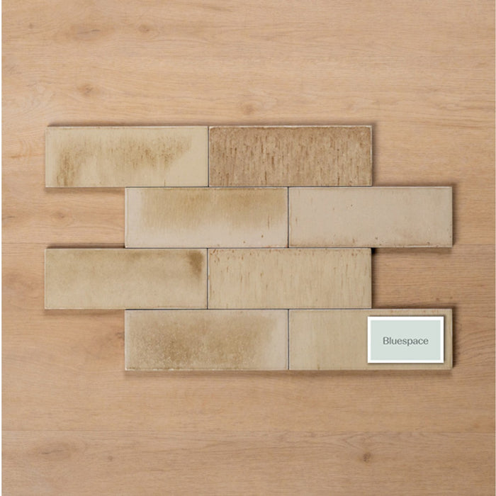 Brick TBS Sicily Beige Gloss Bejmat Cushioned Edge Porcelain Tile 75x200mm 720GLEBEG - The Blue Space