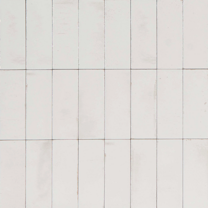 Sicily Bianco White Gloss Bejmat Cushioned Edge Porcelain Tile 50x150mm