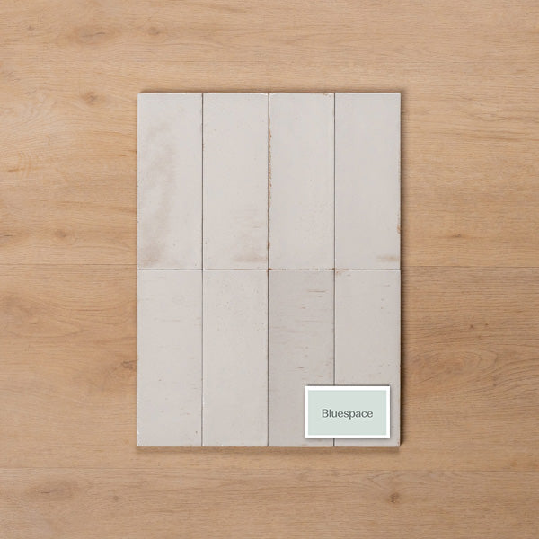Sicily Bianco White Gloss Cushioned Edge Porcelain Tile 75x200mm Straight Pattern - The Blue Space