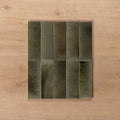 Sicily Grigio Charcoal Gloss Cushioned Edge Porcelain Tile 50x150mm Straight Pattern - The Blue Space
