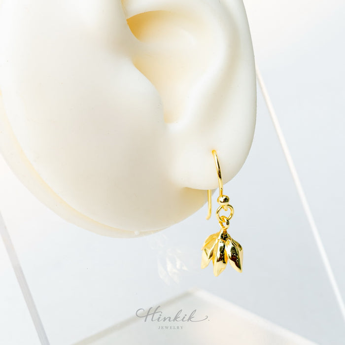 Single Pikul Flower (Spanish Cherry) Earrings – 18K Gold Color (Nickel Free) ✨