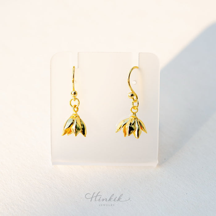 Single Pikul Flower (Spanish Cherry) Earrings – 18K Gold Color (Nickel Free) ✨