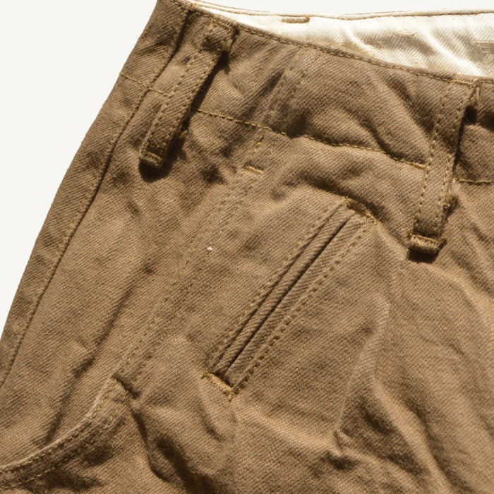 SJ48CP Heavy Chino Wide Trousers - KHAKI