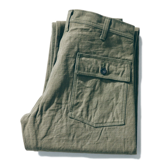 SJ52BP Heavy Back Satin Baker Pants - OLIVE