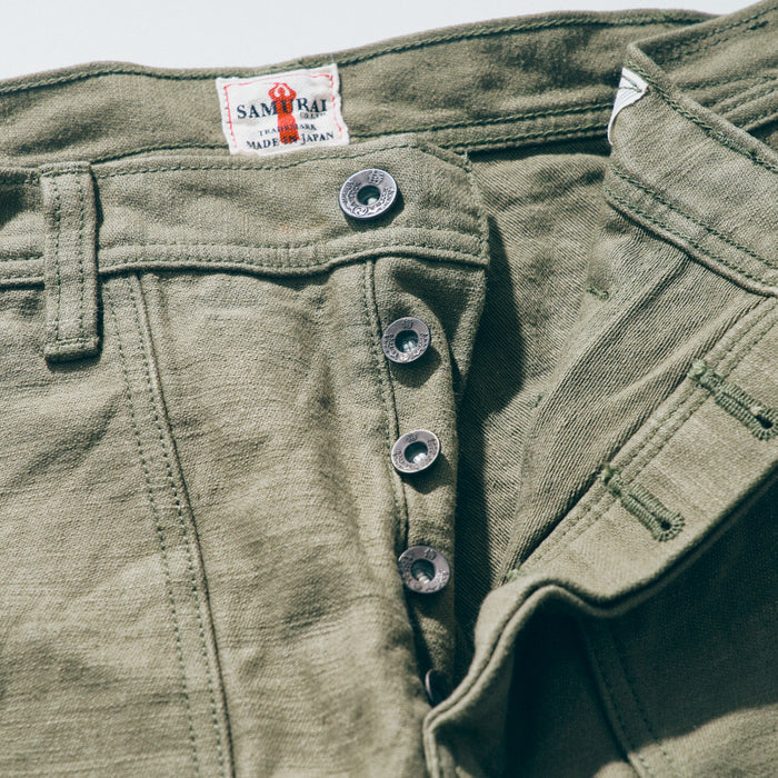 SJ52BP Heavy Back Satin Baker Pants - OLIVE