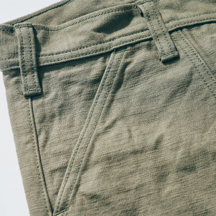 SJ52BP Heavy Back Satin Baker Pants - OLIVE