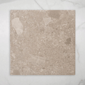 Sample of Southside Grey Terrazzo Matt P2 Porcelain Tile - The Blue Space