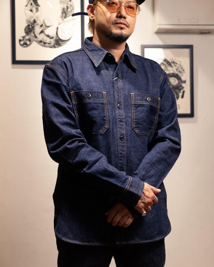 SP-093 45th Ishikawadai denim work shirt  - INDIGO