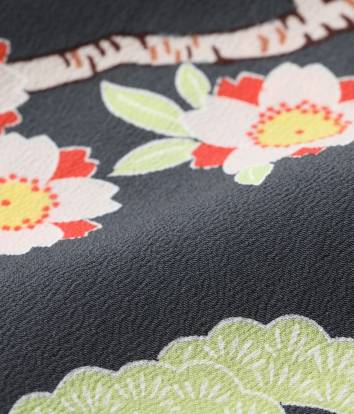 SS39414 RAYON HAWAIIAN SHIRT “THE TRIANGULAR FIGHT” - BLACK