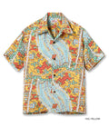 SS39424 RAYON HAWAIIAN SHIRT “WAIKIKI MAP” - YELLOW