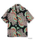 SS39428 RAYON HAWAIIAN SHIRT “PEACOCK” - BLACK