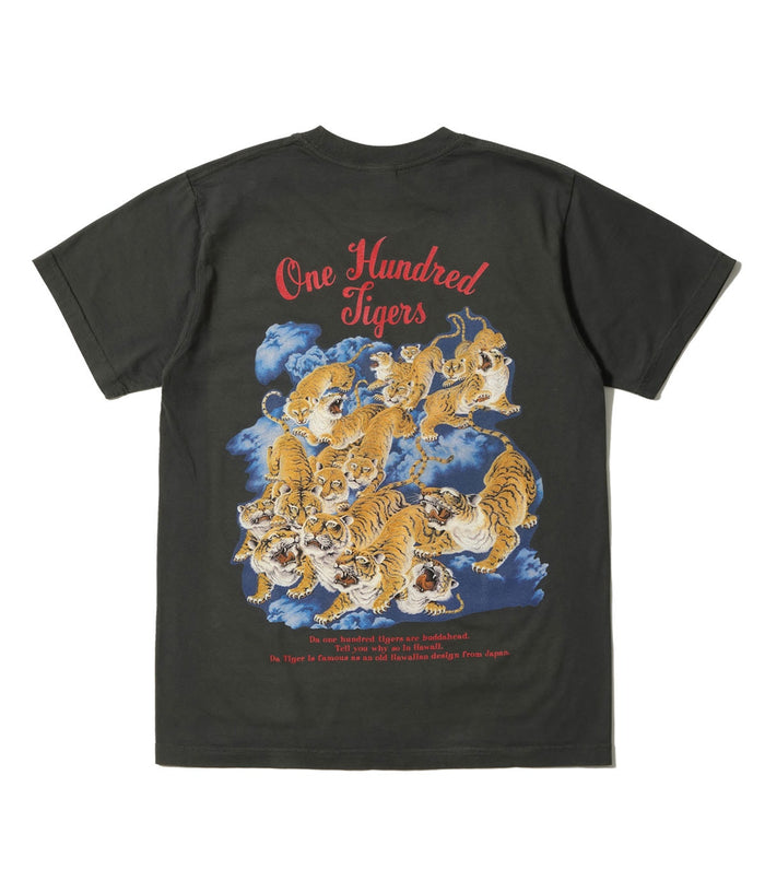 SS79162 SUNSURF PRINT TEE S/S ONE HUNDRED TIGERS - BLACK