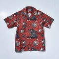 SSA24-02 SAMURAI PATTERN HAWAIIAN SHIRT - RED