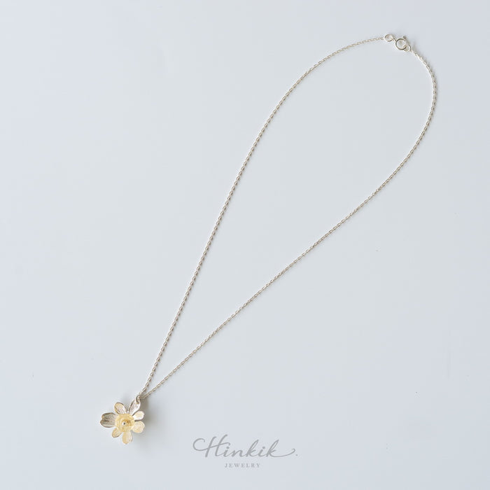 Sterling Silver 925 Necklace with Wild Orchid Pendant &amp; Citrine Gemstone