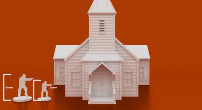 Suburbia St Gabriel's Church – Modern City Building for MCP, Fallout, TWD – Corvus Games Terrain