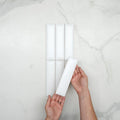 Hero Sunset Bianco White Satin Dune Ceramic Tile 50x200mm  - The Blue Space