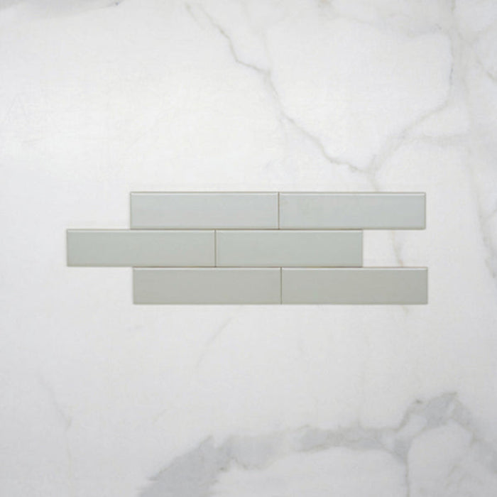 Pattern No Hand Sunset Sage Avocado Satin Flat Ceramic Tile 50x200mm  - The Blue Space