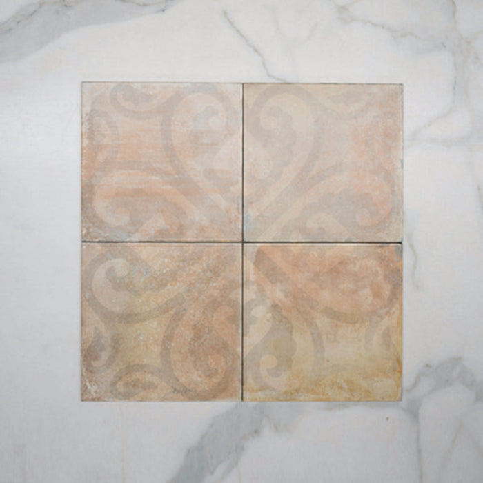 No Hand Terracotta Marco Feature Tile 250 x 250 x 8mm Spanish Porcelain  - The Blue Space