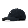 The angled view of the melin The Legend Coral Gardeners Hydro Performance Dad Hat in black