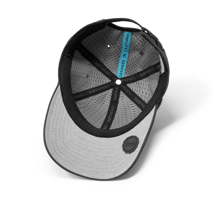 The inside view of the melin The Legend Hydro  Performance Dad Hat in  Black