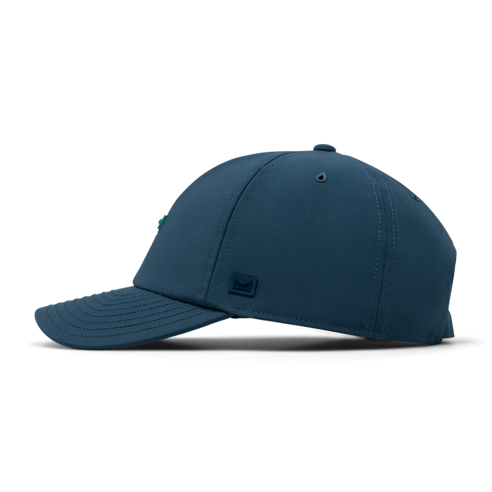 The side view of the melin Performance Dad Hat The Legend Hydro  in Deep Dive
