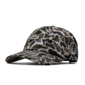 The angled view of the melin The Legend Hydro Performance Dad Hat in duck camo