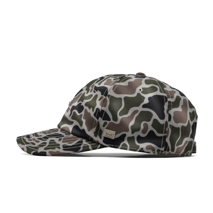 The side view of the melin The Legend Hydro Performance Dad Hat in duck camo