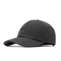 The front, angled view of the melin The Legend Hydro  Performance Dad Hat in  Heather Charcoal