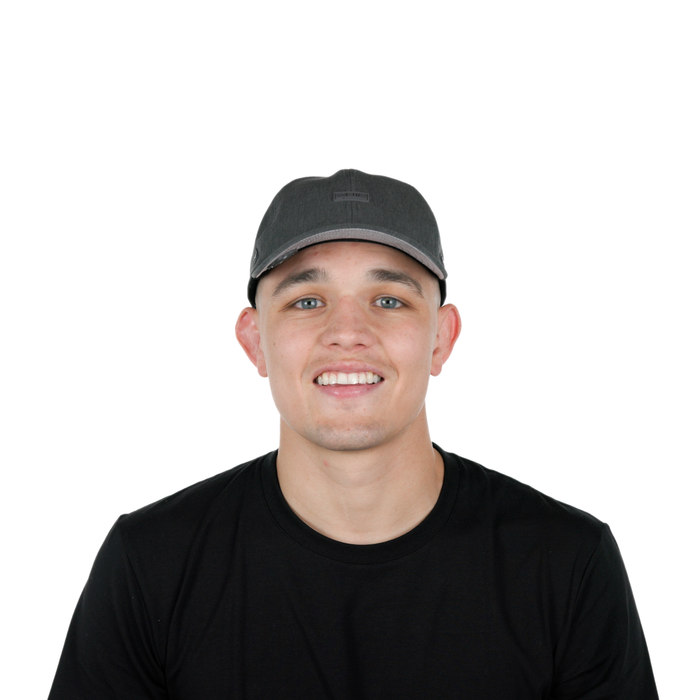 The model-image of the Melin Legend Hydro hat in Heather Charcoal