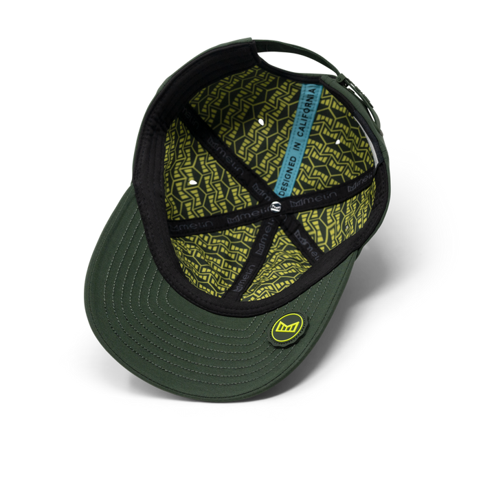 The inside view of the melin Performance Dad Hat The Legend Hydro in Kombu Green