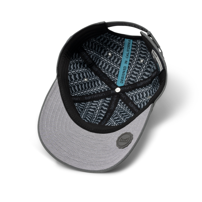 The inside view of the melin The Legend Hydro  Performance Dad Hat in  Pewter