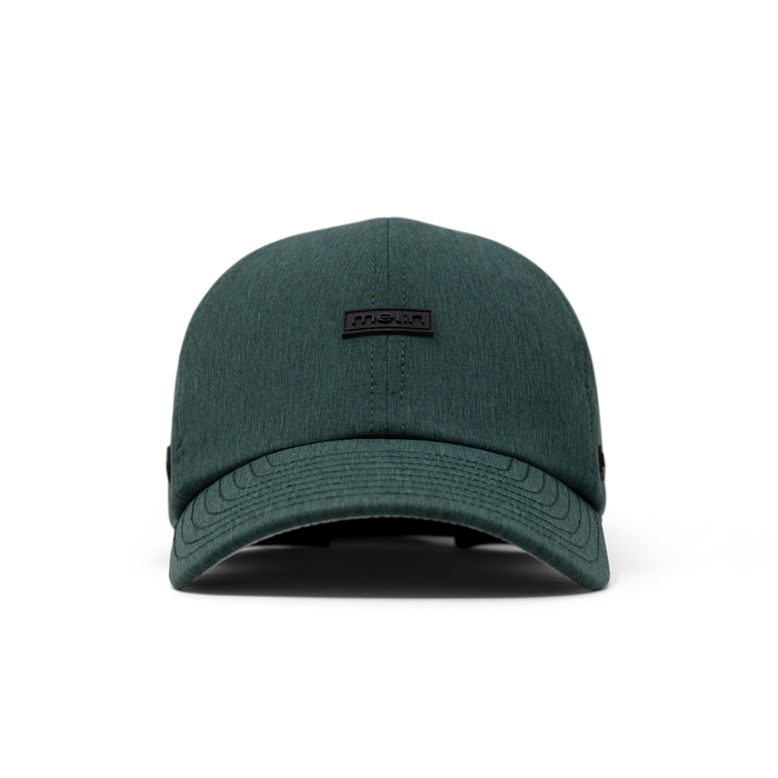 The front view of the melin The Legend Hydro  Performance Dad Hat in Shady Glade Heather