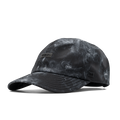 The angled view of the melin The Legend Hydro Performance Dad Hat in smoke