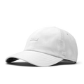 The angled view of the melin The Legend Hydro Performance Dad Hat in white