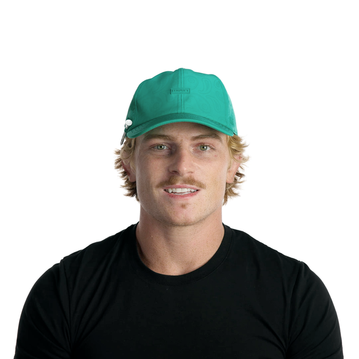 The model-image view of the melin Performance Dad Hat The Legend Links Hydro  in  Neon Aqua