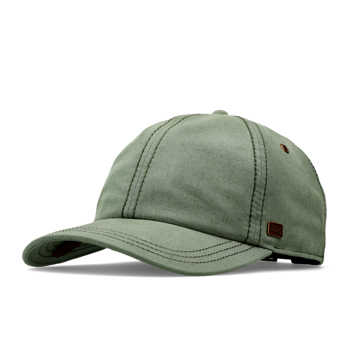 The angled view of the melin The Legend Mill Little Havana Performance Dad Hat in mojito mint