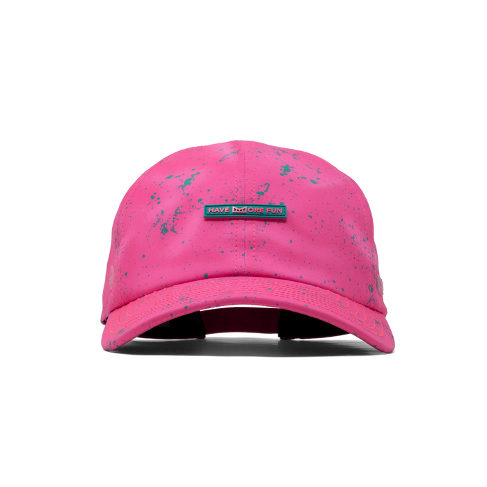 The frontal view of the melin The Legend Neon Hydro Performance Dad Hat in hot pink