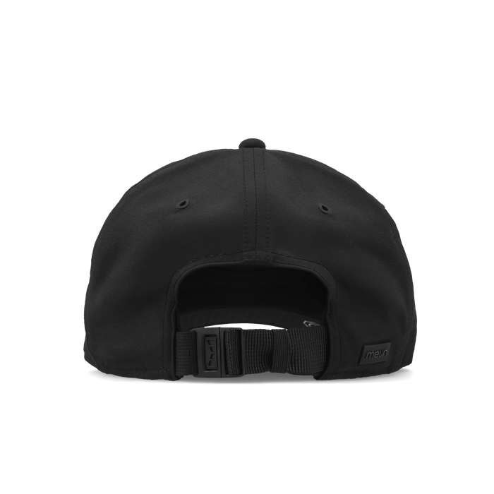 The back view of the melin The Legend Packable Hydro Performance Dad Hat in black