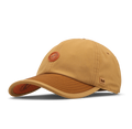 The front, angled view of the melin The Legend Packable Hydro Performance Dad Hat in Bone Brown