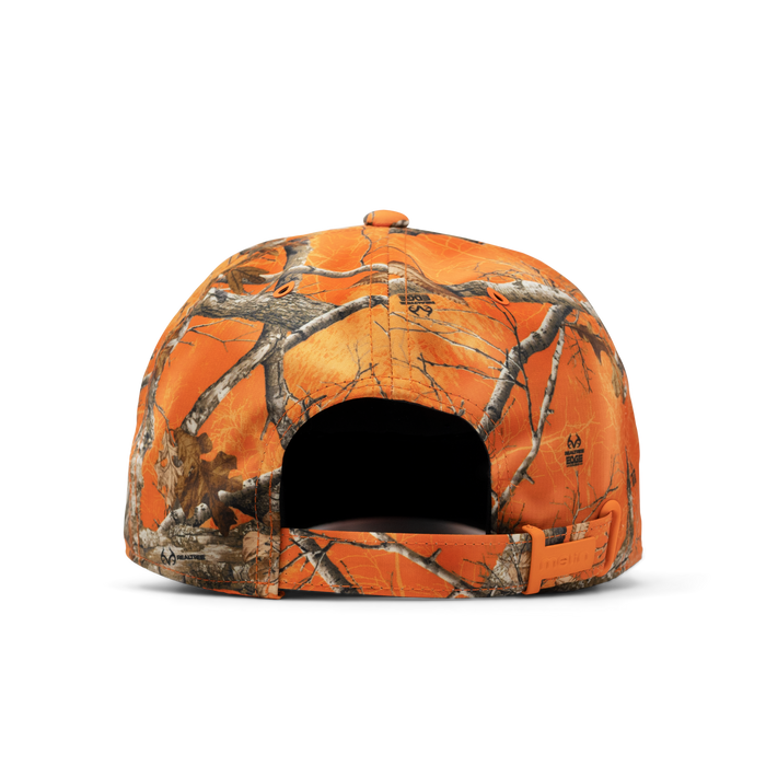 The back view of the melin The Legend Realtree Hydro Performance Dad Hat in neo camo