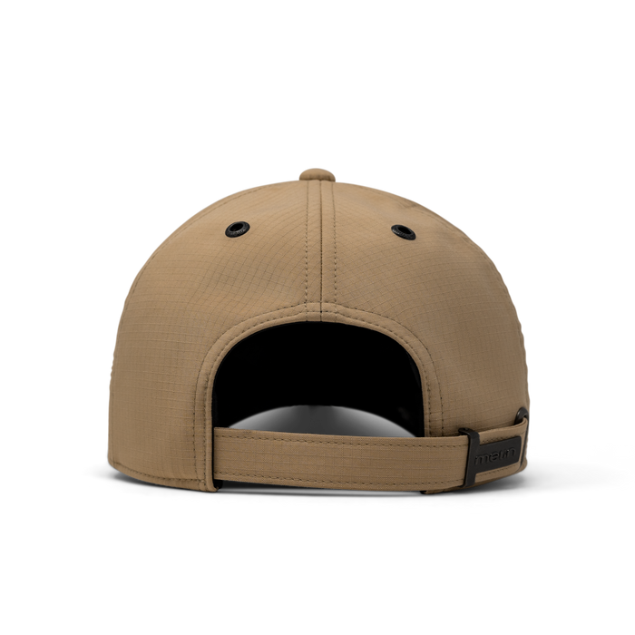 The back view of the melin The Legend Thermal  Performance Dad Hat in Khaki