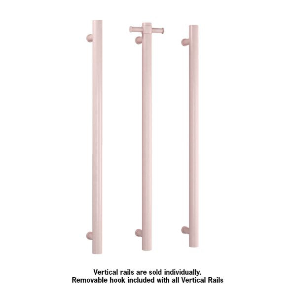 Thermogroup 12V Vertical Single Bar Heated Towel Rail Dusty Pink - The Blue Phase