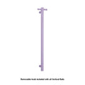 Thermogroup 12V Vertical Single Bar Round Heated Towel Rail Lilac Satin - The Blue Space