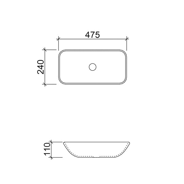 Timberline Bloom Above Counter Basin technical drawings