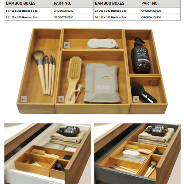 Timberline Modular Organiser System - Bamboo Box 100mm x 300mm