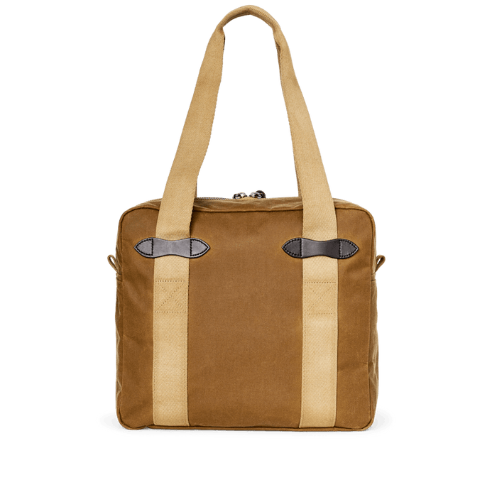 TIN CLOTH ZIPPER TOTE BAG - DARK TAN