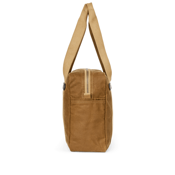 TIN CLOTH ZIPPER TOTE BAG - DARK TAN